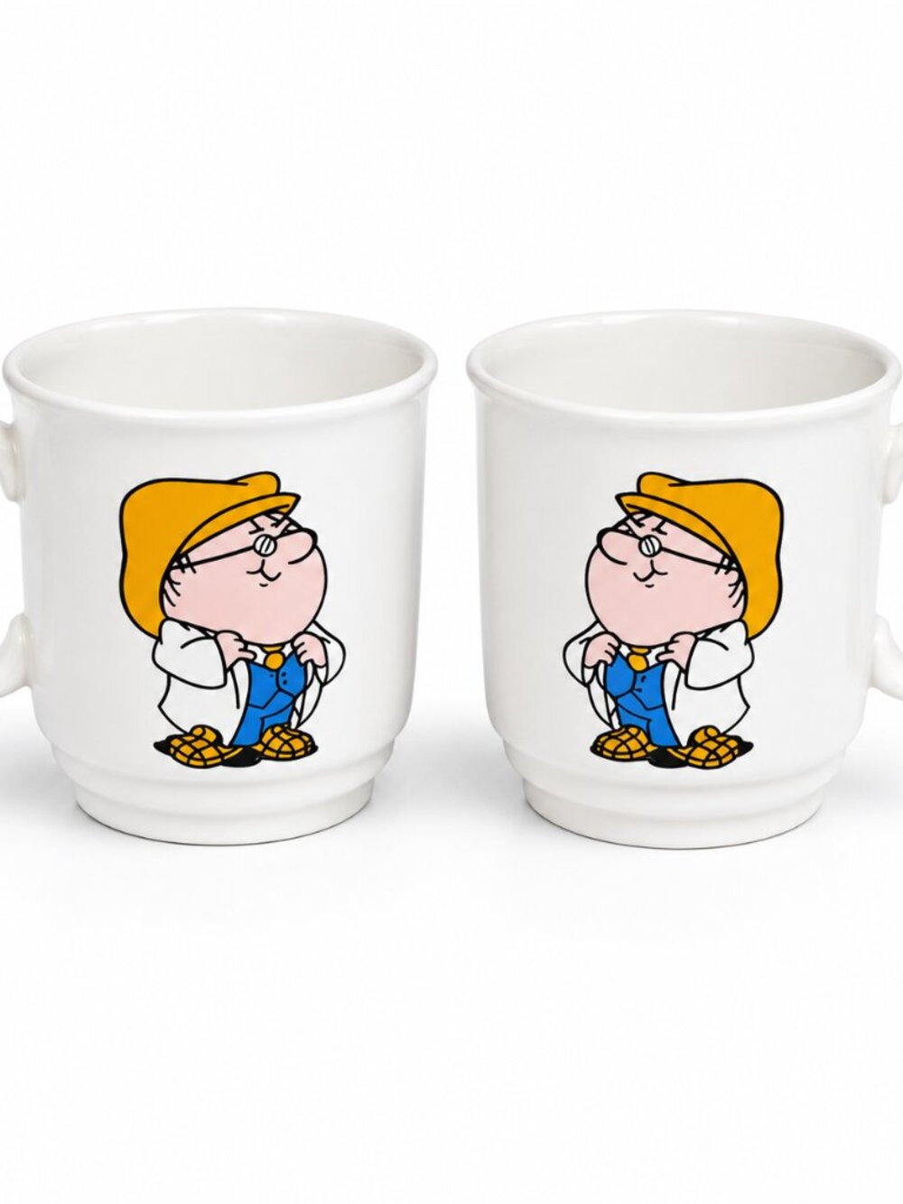 Set of 2 Vintage Cartoon Character Coffee Mugs
